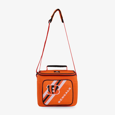 Strap View | Cincinnati Bengals Square Lunch Cooler Bag::::Adjustable, padded shoulder strap