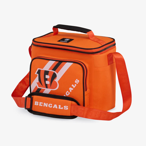Angle View | Cincinnati Bengals Square Lunch Cooler Bag::::Additional storage pocket
