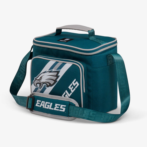 Angle View | Philadelphia Eagles Square Lunch Cooler Bag::::Additional storage pocket