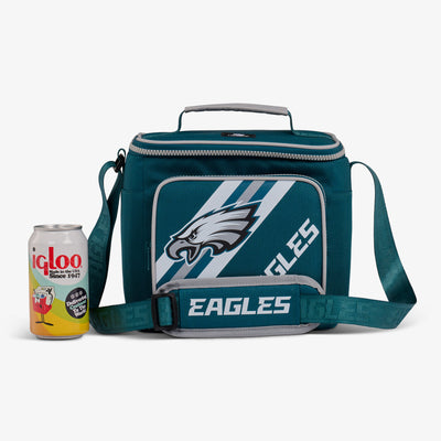 Size View | Philadelphia Eagles Square Lunch Cooler Bag::::Holds up to 9 cans