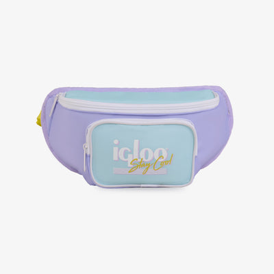 Front View | Retro Fanny Pack::Lilac::Holds 3 cans