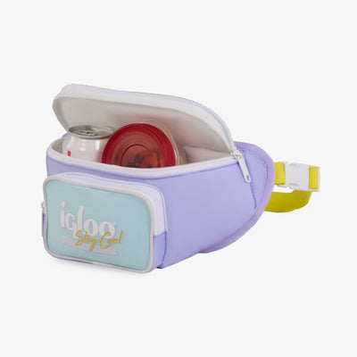 Packed View | Retro Fanny Pack::Lilac::Front zip pocket