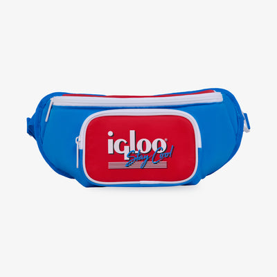 Front View | Retro Fanny Pack::Americana::Holds 3 cans