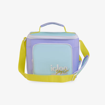 Front View | Retro Square Lunch Bag::Lilac::Holds 9 cans