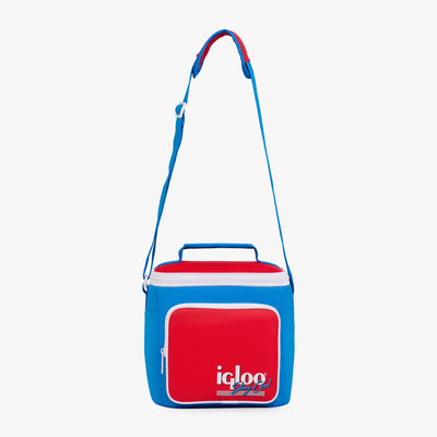 Strap View | Retro Square Lunch Bag::Americana::Adjustable shoulder strap