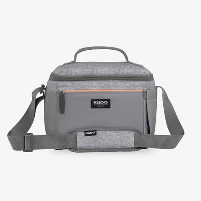 Front View | Everyday Lunch Rounded Cube Cooler Bag::Gray::Water-resistant exterior 