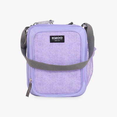Front View | Kids Everyday Lunch Vertical Cooler Bag::Lilac::Water-resistant exterior