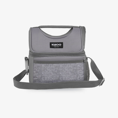Front View | Kids Everyday Lunch Gripper Cooler Bag::Gray::Water-resistant exterior 