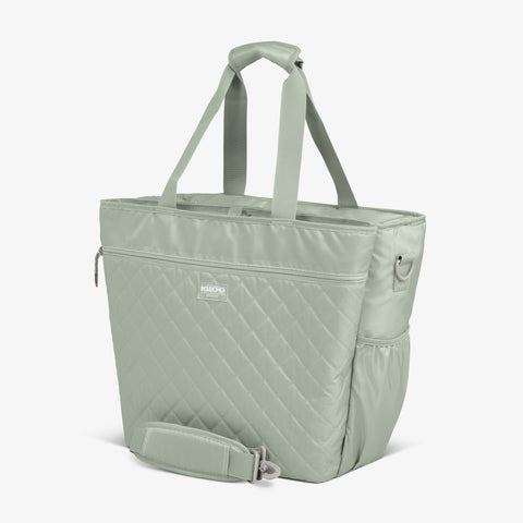 Angle View | MaxCold DUO Dual Compartment Tote Cooler Bag::::Storage pocket
