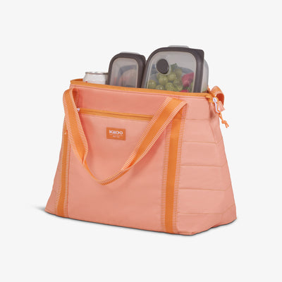 Open View | Packable Puffer 20-Can Cooler Bag::Apricot::Fully insulated