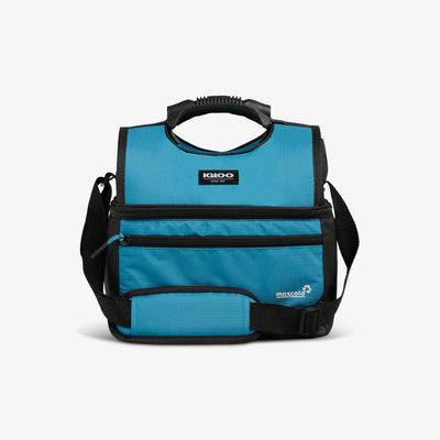 Front View | Latitude Gripper 16-Can Cooler Bag::Modern Blue::100% recycled polyester exterior 