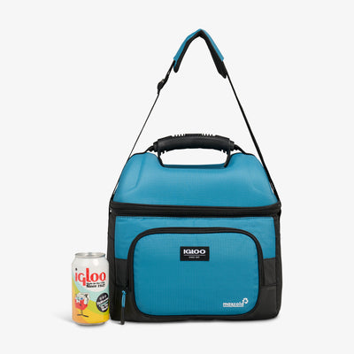 Size View | Latitude Hardtop Gripper 22-Can Cooler Bag::Modern Blue::Holds 22 cans 