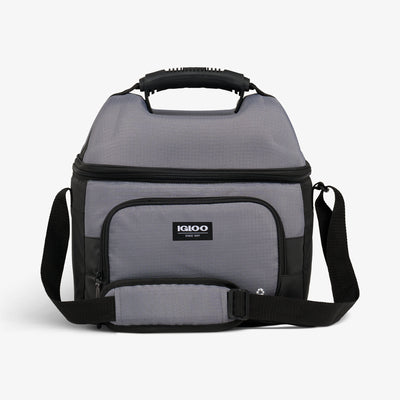 Front View | Latitude Hardtop Gripper 22-Can Cooler Bag::Carbonite::100% recycled polyester exterior 