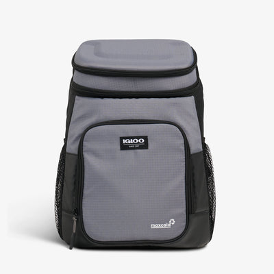Front View | Latitude Hardtop 18-Can Backpack::Carbonite::100% recycled polyester exterior 