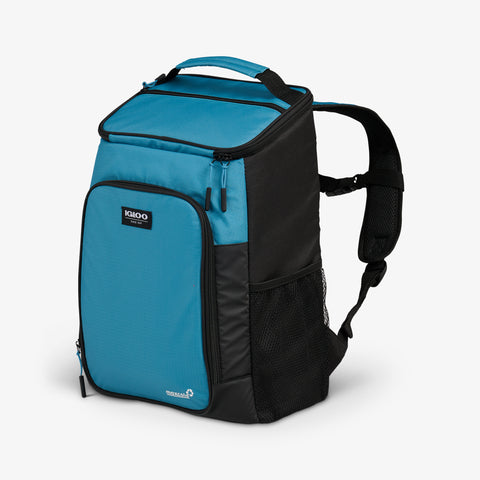 Angle View | Latitude Top Grip 24-Can Backpack::Modern Blue::