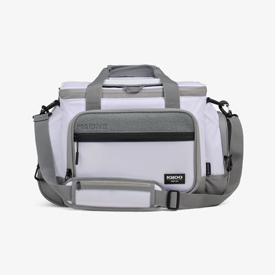Front View | Marine 30-Can Square Cooler Bag::::Water-resistant exterior 