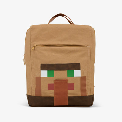 Front View | Minecraft Villager 20-Can Backpack::::Faux-suede bottom 