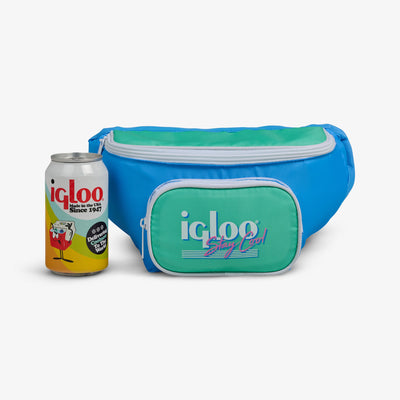 Size View | Retro Fanny Pack::Carolina Blue::