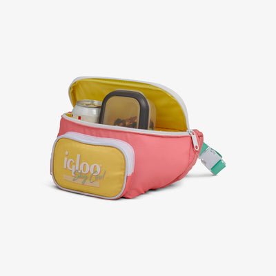 Packed View | Retro Fanny Pack::Flamingo::Front zip pocket