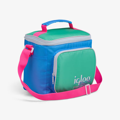 Angle View | Retro Square Lunch Bag::Carolina Blue::