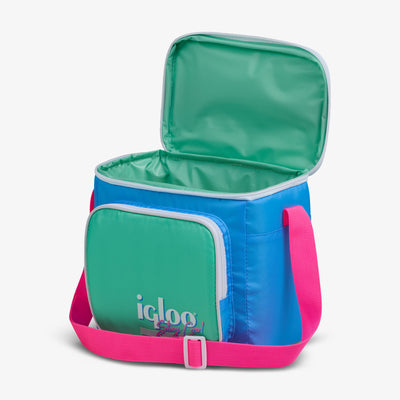 Open View | Retro Square Lunch Bag::Carolina Blue::Antimicrobial liner