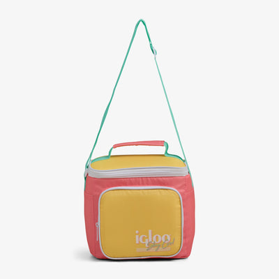 Strap View | Retro Square Lunch Bag::Flamingo::Adjustable shoulder strap