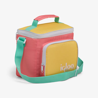 Angle View | Retro Square Lunch Bag::Flamingo::