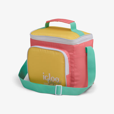 Angle View | Retro Square Lunch Bag::Flamingo::