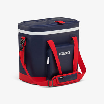 Angle View | Trailmate 30-Can Tote::Americana::Welded, weather-resistant exterior
