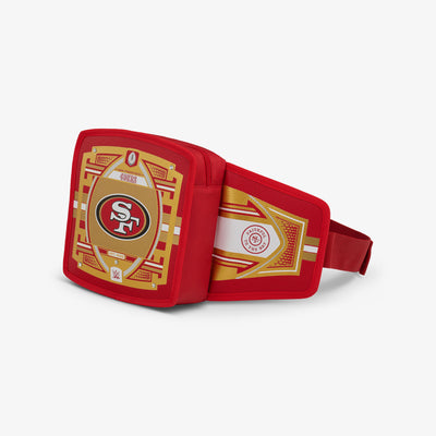 Angle View | NFL WWE Cooler Fanny Pack::49ers::Adjustable waist strap 