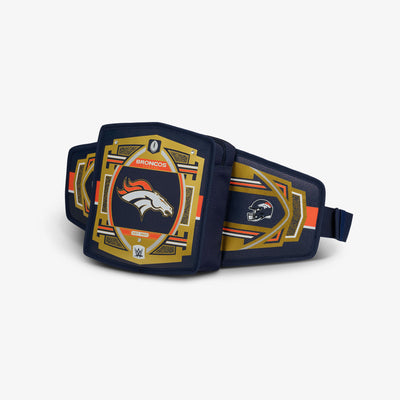 Angle View | NFL WWE Cooler Fanny Pack::Broncos::Adjustable waist strap 