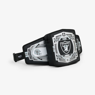 Angle View | NFL WWE Cooler Fanny Pack::Raiders::Spacious zipped compartment 