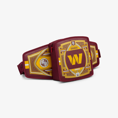 Angle View | NFL WWE Cooler Fanny Pack::Commanders::Spacious zipped compartment 