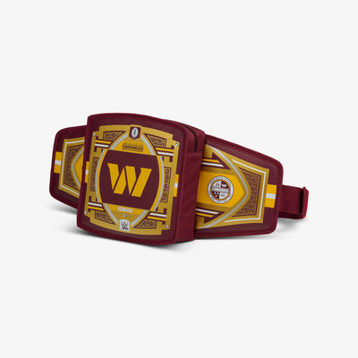 Angle View | NFL WWE Cooler Fanny Pack::Commanders::Adjustable waist strap 