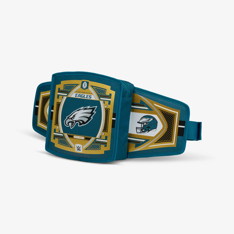 Angle View | NFL WWE Cooler Fanny Pack::Eagles::Adjustable waist strap 