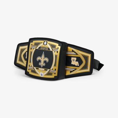 Angle View | NFL WWE Cooler Fanny Pack::Saints::Adjustable waist strap 