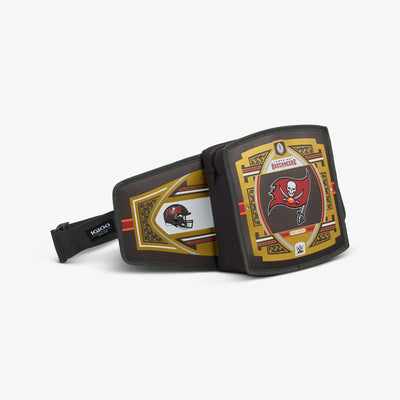 Angle View | NFL WWE Cooler Fanny Pack::Buccaneers::Spacious zipped compartment 