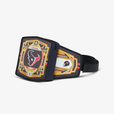Angle View | NFL WWE Cooler Fanny Pack::Texans::Adjustable waist strap 