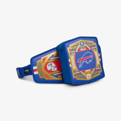 Angle View | NFL WWE Cooler Fanny Pack::Bills::Spacious zipped compartment 