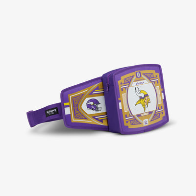 Angle View | NFL WWE Cooler Fanny Pack::Vikings::Spacious zipped compartment 