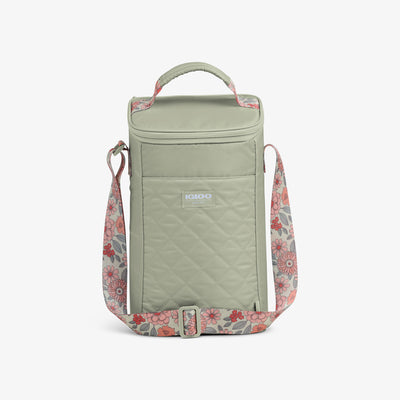 Front View | Floral MaxCold® DUO Vertical Crossbody Cooler Bag::Linen::Exclusive floral print  