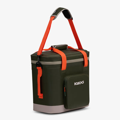 Strap View | Trailmate® 36-Can Cooler Bag::Sportsman::Exterior zipper pocket