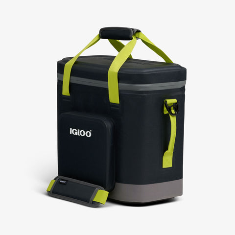 Angle View | Trailmate® 36-Can Cooler Bag::Jet Carbon::Smooth-glide, leak-resistant zippers