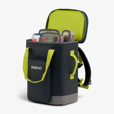 Packed View | Trailmate® 32-Can Backpack::Jet Carbon::Easy-open lid