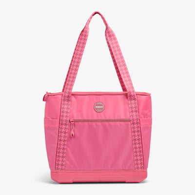 Front View | Tag Along Too 36-Can Tote Cooler::Thrift Pink::Fits wine bottles