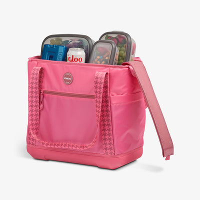 Open View | Tag Along Too 36-Can Tote Cooler::Thrift Pink::Fully insulated