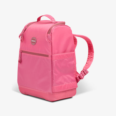 Angle View | Tag Along Too 30-Can Backpack::Thrift Pink::Durable EVA base