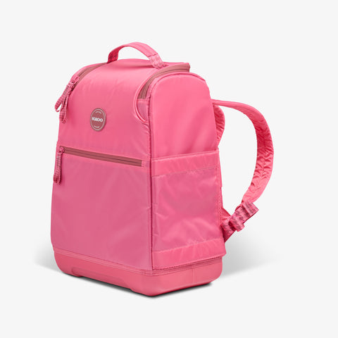 Angle View | Tag Along Too 30-Can Backpack::Thrift Pink::Durable EVA base