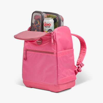 Open View | Tag Along Too 30-Can Backpack::Thrift Pink::Fully insulated