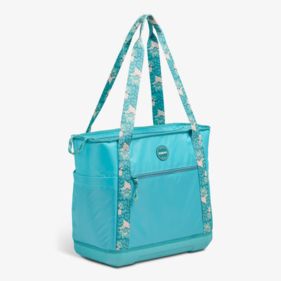 Angle View | Tag Along Too 36-Can Tote Cooler::Lagoon Teal::Durable EVA base